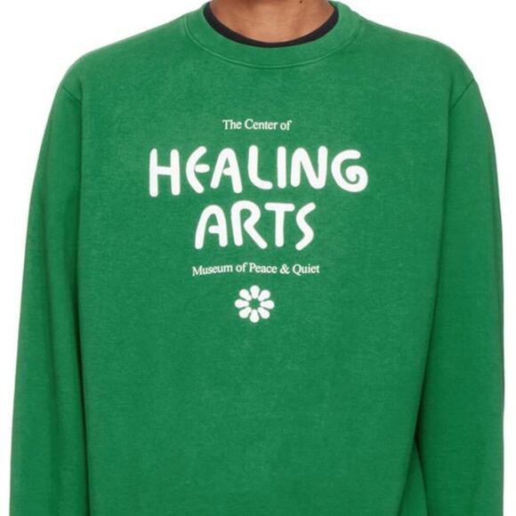 Museum of Peace & Quiet Green Cotton Sweatshirt size large - Picture 1 of 5